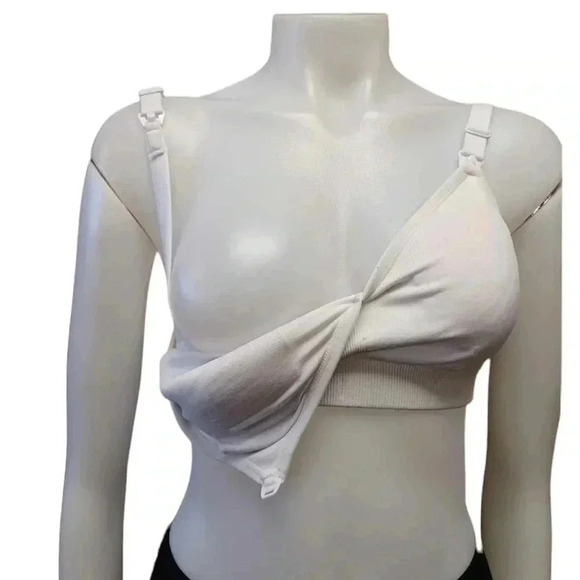 💥HOST PICK 💥 Nursing Sports Bra White Adjustable Straps Size Medium - Picture 1 of 8